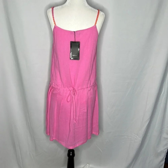 Color  Block Pink Mini Dress Cover-Up size Small - Picture 2 of 10